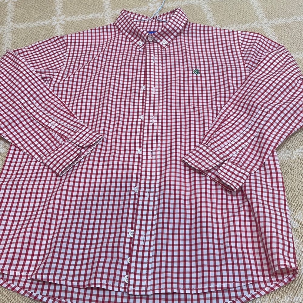 Boys Jay Bailey red and white gingham button-down shirt size 8.